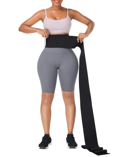 Mirabeautypolice-Women Waist Trimmer Wraps for Stomach with Loop Snatch Bandage Wrap Tummy wrap-image-02