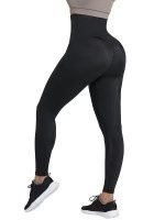 Mirabeautypolice-Black Neoprene Leggings Shaper 3 Rows Hooks High Rise Lose Weight-image-02